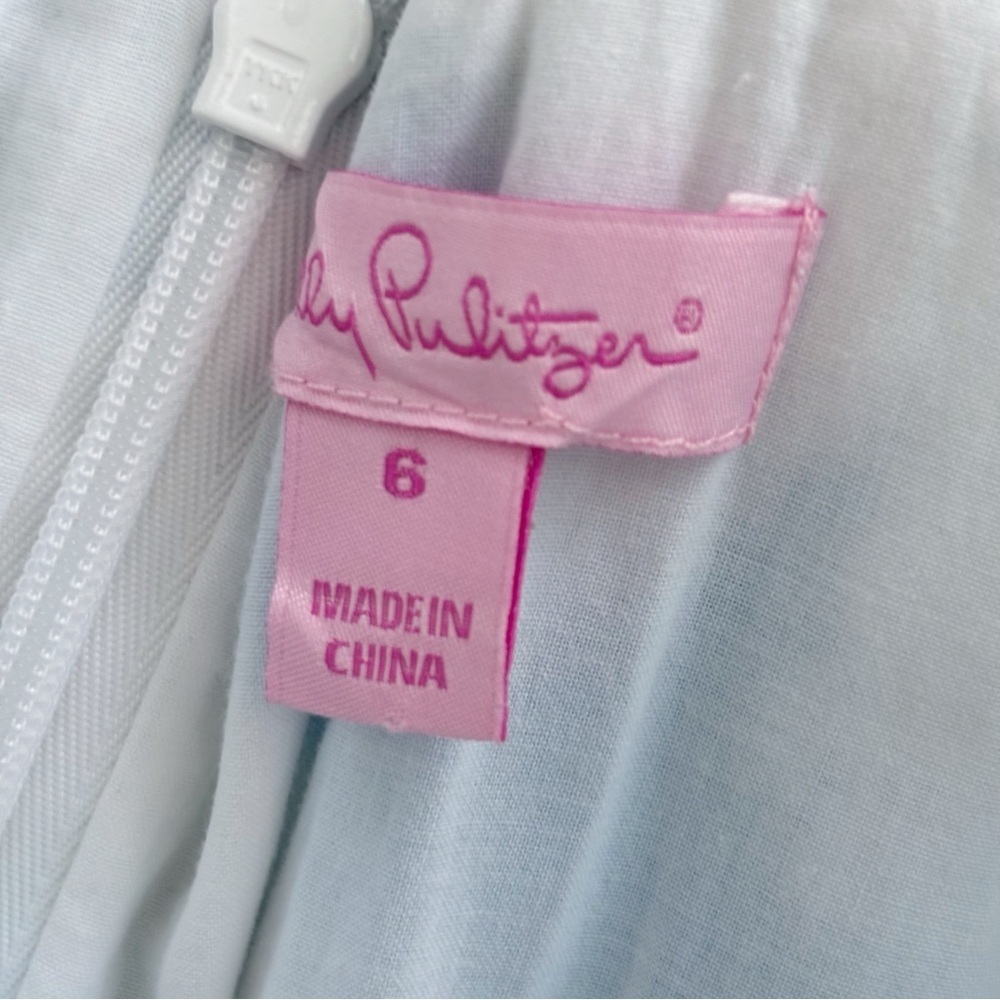 Lilly Pulitzer Zo Blue Roper Stripe Fit and Flare Dress Sz 6 - Picture 6 of 9